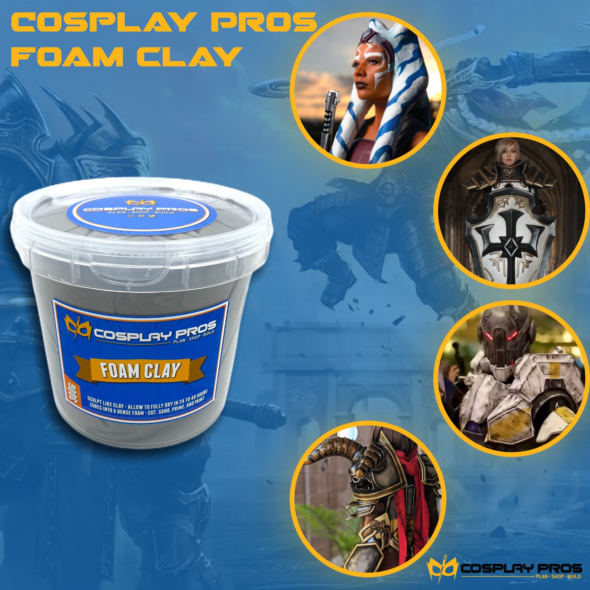 CalPalmy 33 lbs Moldable cosplay Foam clay (gray) - Air-Dry High Density  for Intricate Designs Dries