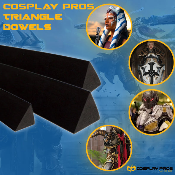 Cosplay Pros bevel cut foam triangle dowel