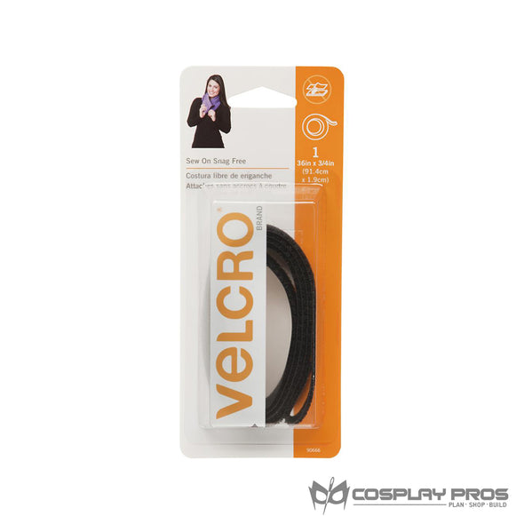 VELCRO® Brand Black 36" x 3/4" Snag Free Sew On Soft and Flexible Roll
