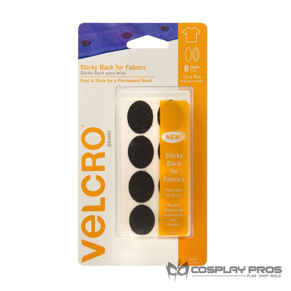 VELCRO® Brand Black Stick-On Adhesive Back 1" x 3/4" Fabric Ovals